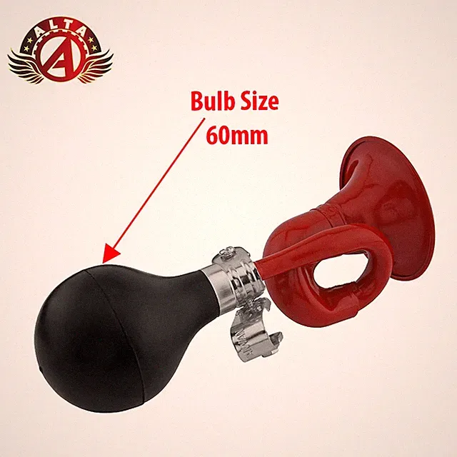 ALTA 7-1/4" Bugle Air Horn Red Bicycle Bike Squeeze Horn Cruiser Lowrider.