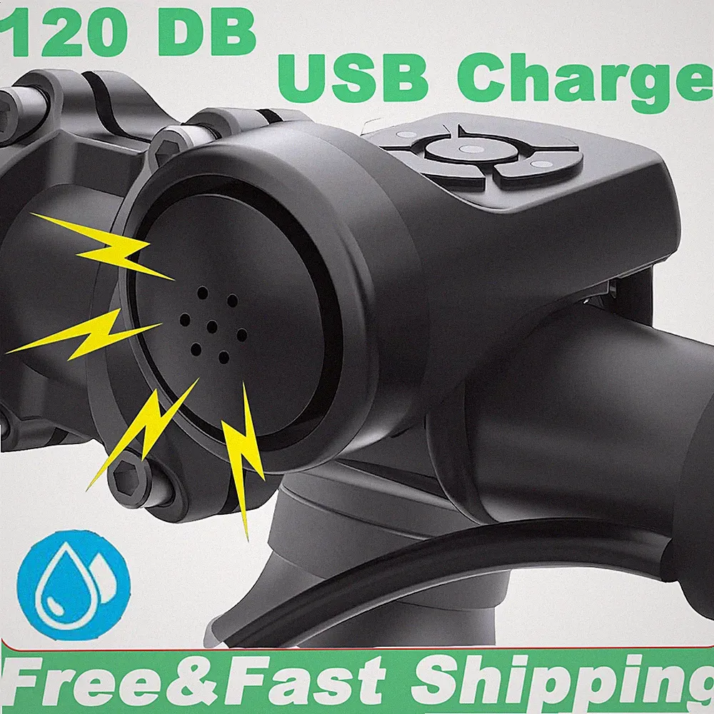 Bicycle Charging Horn Super Loud Bells Mountain Bike Electric MTB USB Charge USA