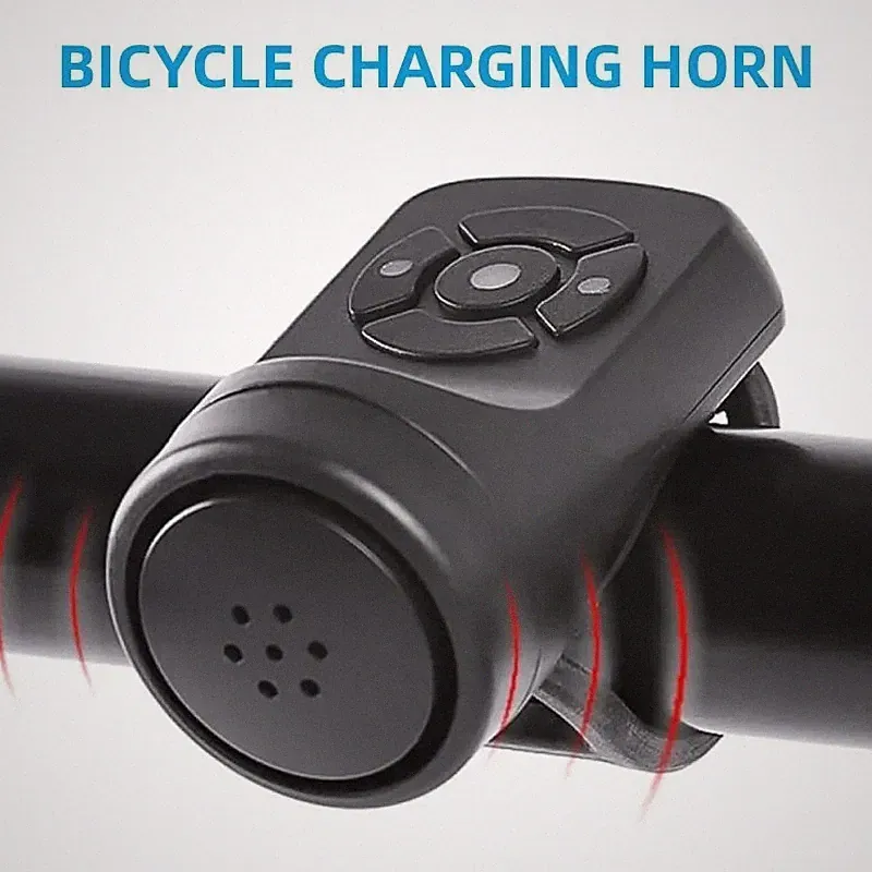 Bicycle Electric Bell USB Rechargeable Bike Horn Waterproof MTB Safety Alarm