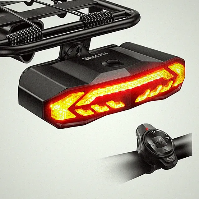 Bike Cargo Rack Tail Light with Turn Signals and Brake Light, Wireless Bike H...
