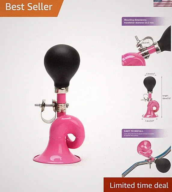 Charming Retro Bike Horn - Durable Metal Snail Air Horn for Kids & Vehicles