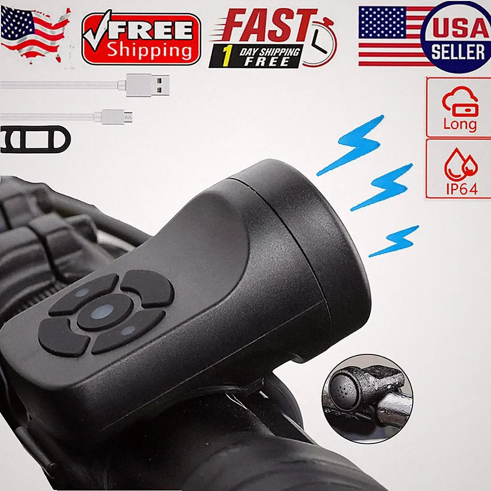 Cycling Bike Electric Horn 120dB Loud MTB Road Bicycle Handlebar Bell Waterproof