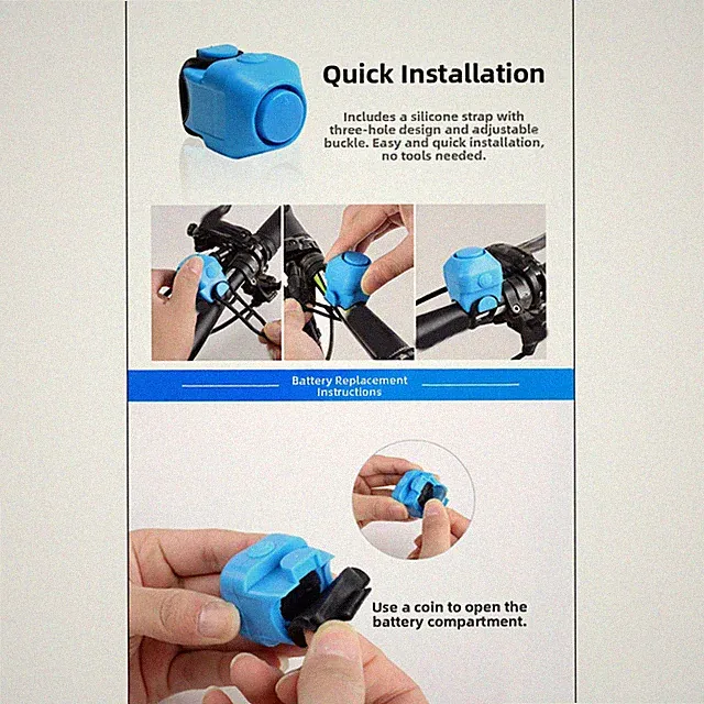 Electric For Horn for Mountain Bikes and Folding Bikes - Loud 39g Weight