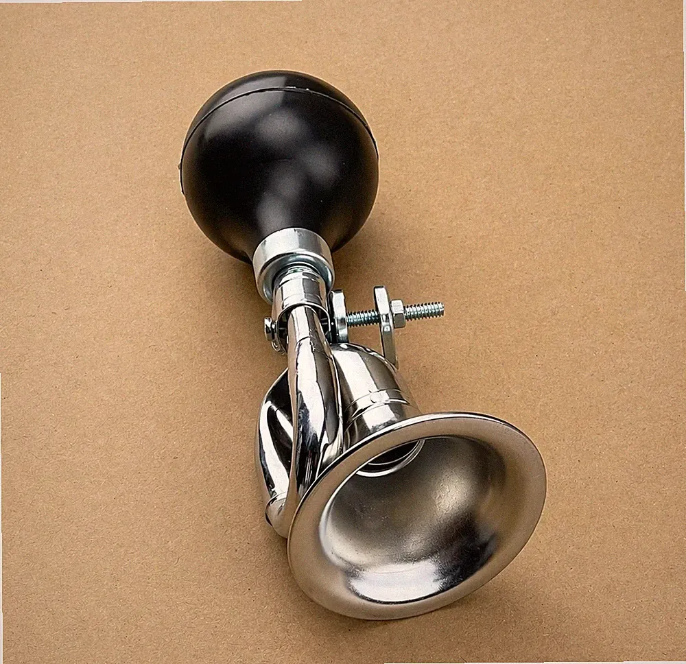F&R Bugle Trumpet Air Horn Chrome Bicycle Squeeze Schwinn Cruiser Fixie Bike.