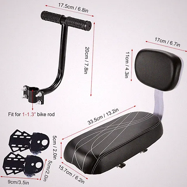 Mountain Bike Saddle with Back Support and Pedals for Improved Comfort