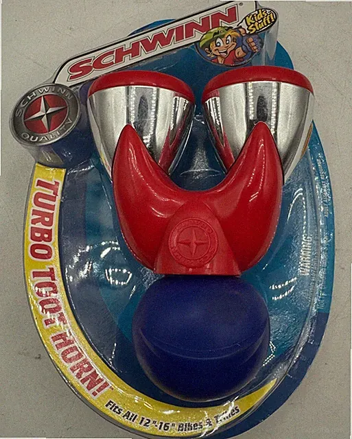 NOS Schwinn Turbo Toot Horn Kids Bicycle Handlebar Horn Red Blue