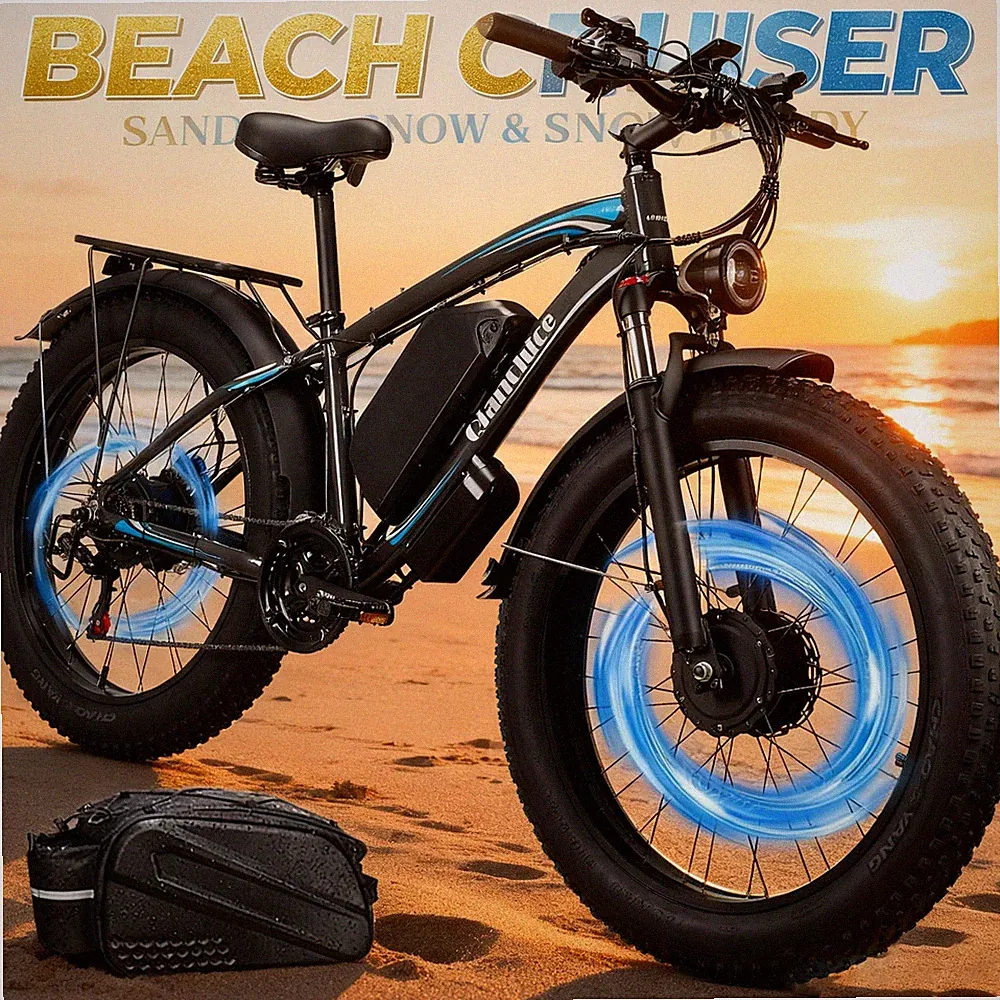 QIANCHICE 5000W Dual Motor Electric Bike 26"Fat Tire Long Range 45MPH E-Bike