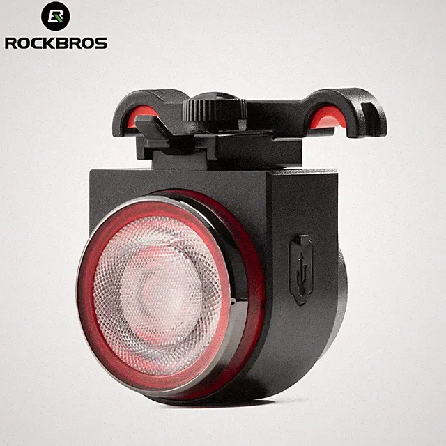 ROCKBROS Bike Alarm Horn Tail Rear Light Remote Control USB Bell Ring Waterproof