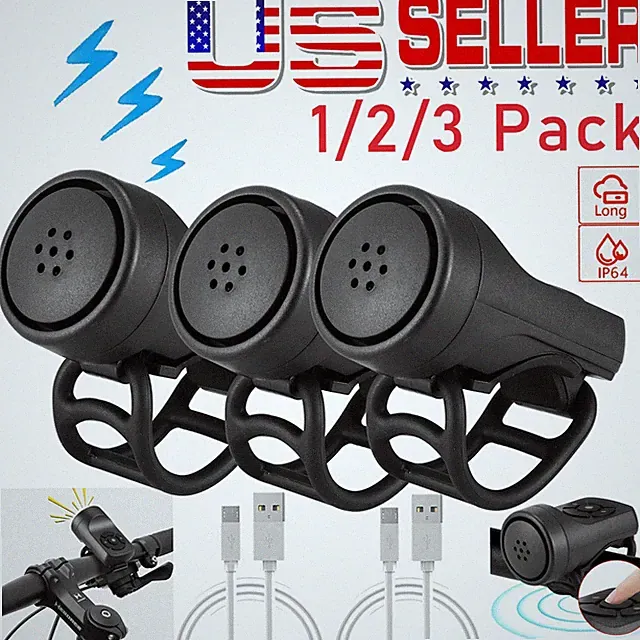 USB Rechargeable Bike Horn 130DB Loud For Mountain Bike Electric MTB Horn US