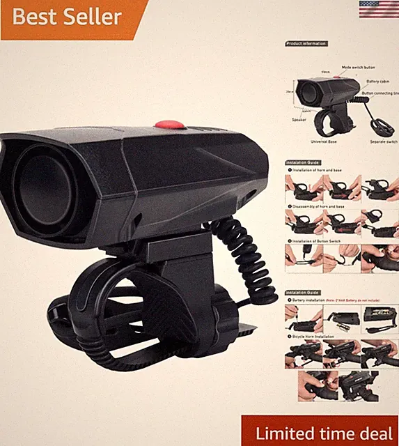 Versatile A14 Bicycle Horn - 5 Sound Modes, Universal Fit & Easy Installation