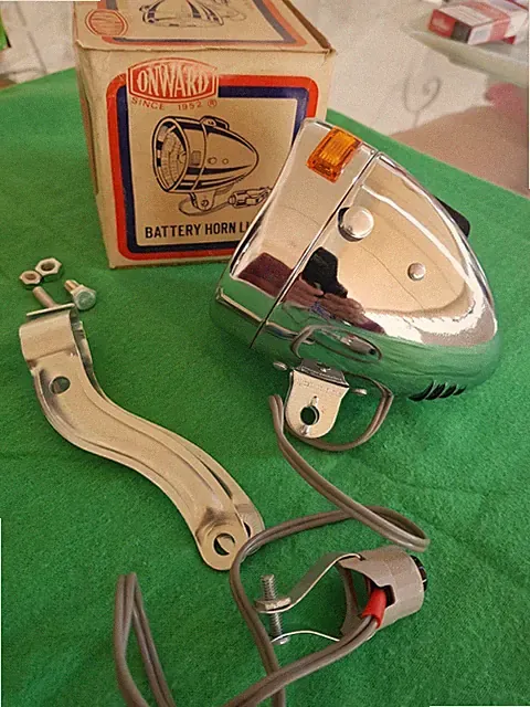 Vintage NOS Bicycle Light ONWARD Battery Horn Light for Raleigh Chopper Schwinn